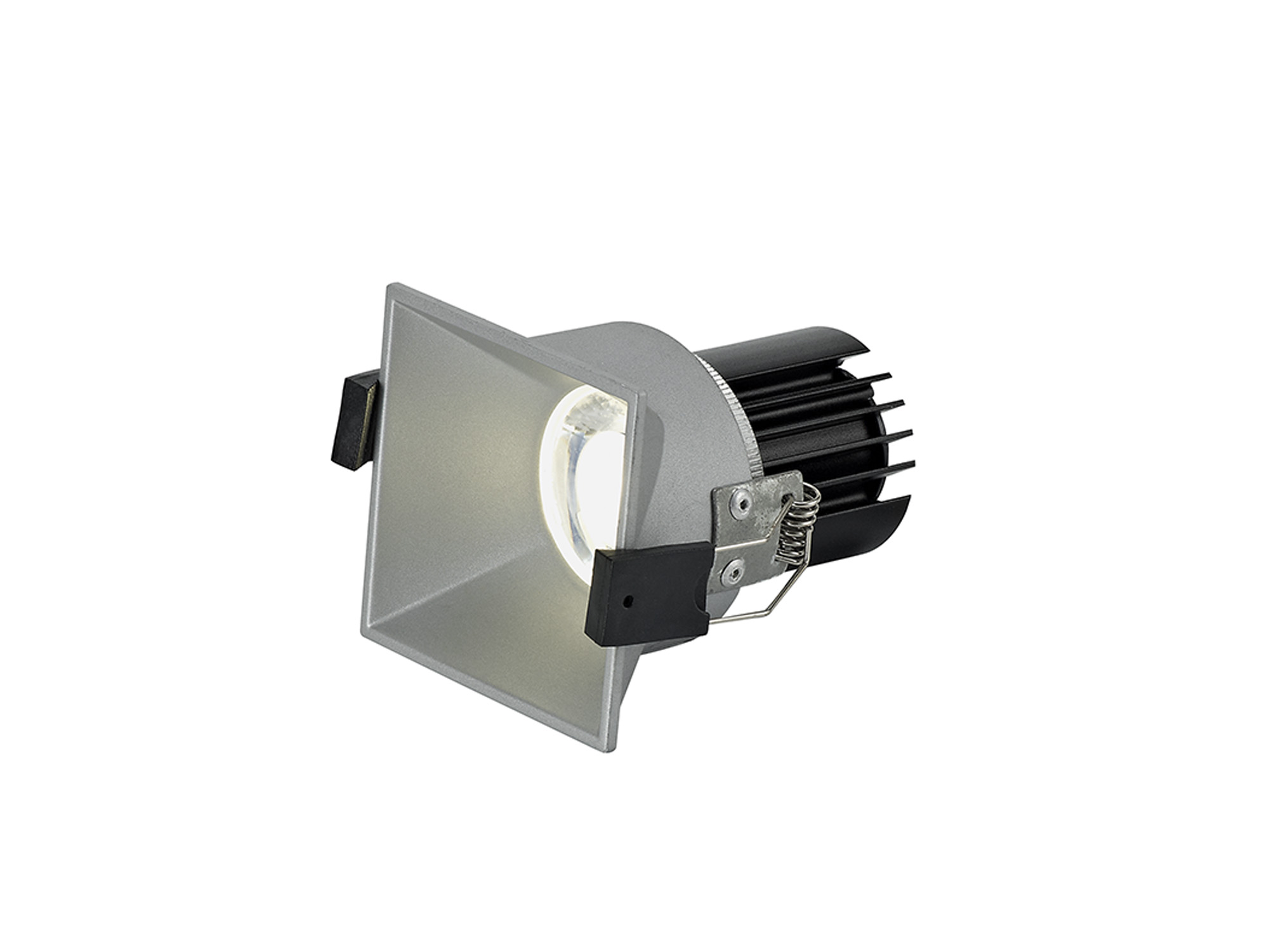 DM201931  Biox 9 Tridonic Powered 9W 2700K 770lm 24° CRI>90 LED Engine Silver Square Fixed Recessed Spotlight, IP20